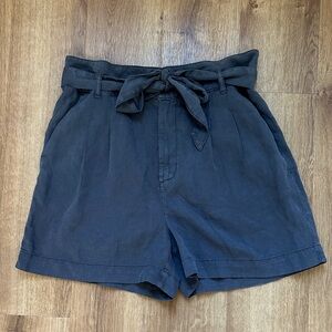 Faherty Charcoal Gray Arlie Tie Waist Lightweight Shorts